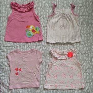 $4 BUNDLED ~ LOT of 4 baby girl jersey tops 24m